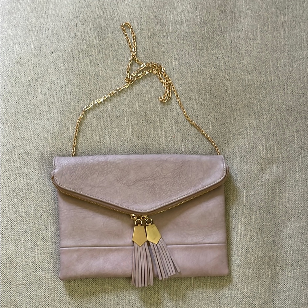 Urban Expressions Gold and Purple Clutch with Tassel